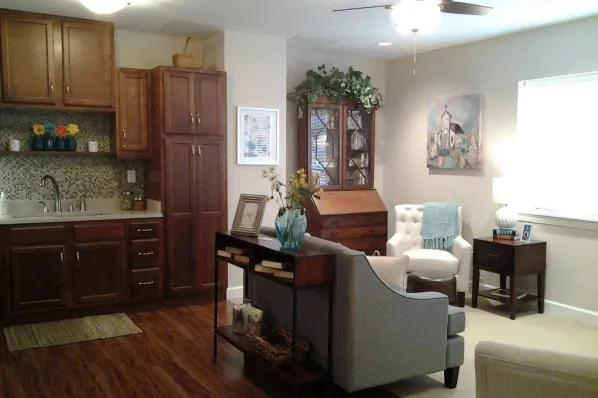 Cozy living area in an assisted living facility
