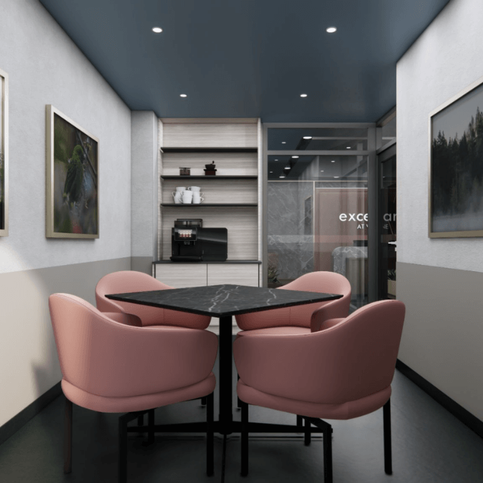 Modern lounge area with stylish seating