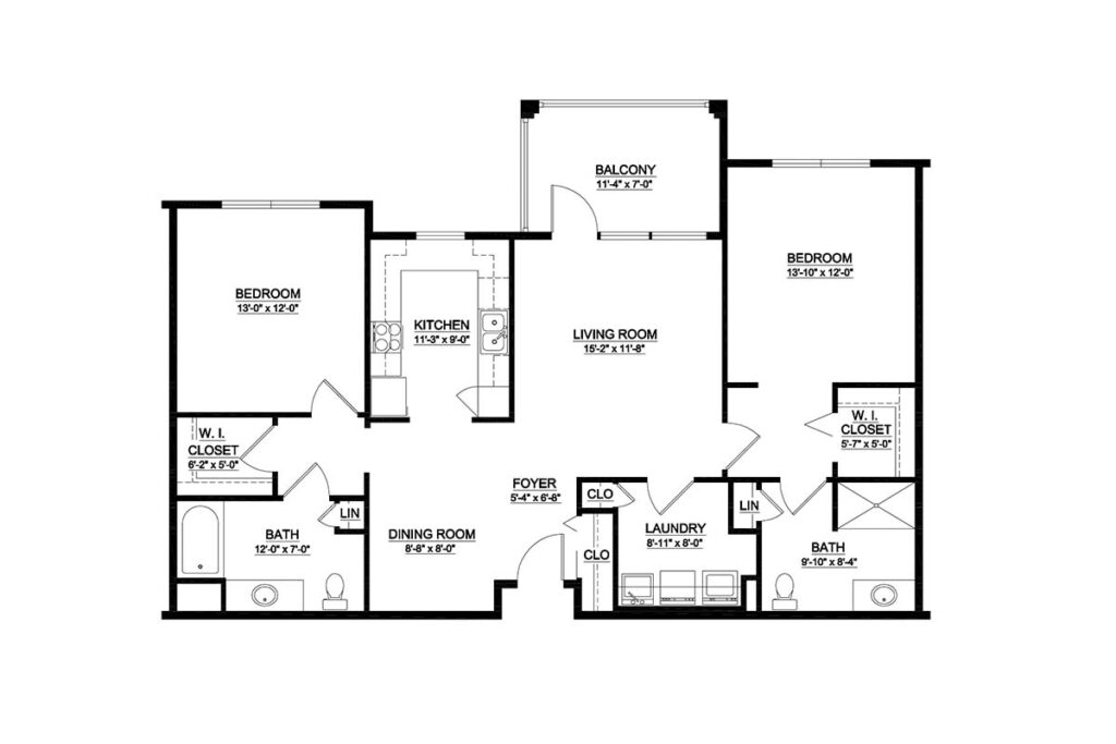 Architectural floor plan of a residence