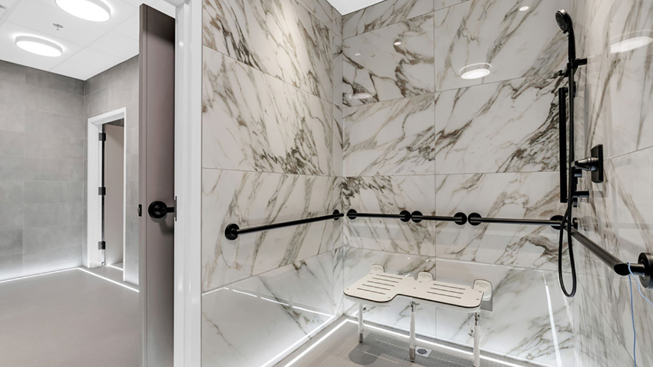 Bright and modern accessible shower room