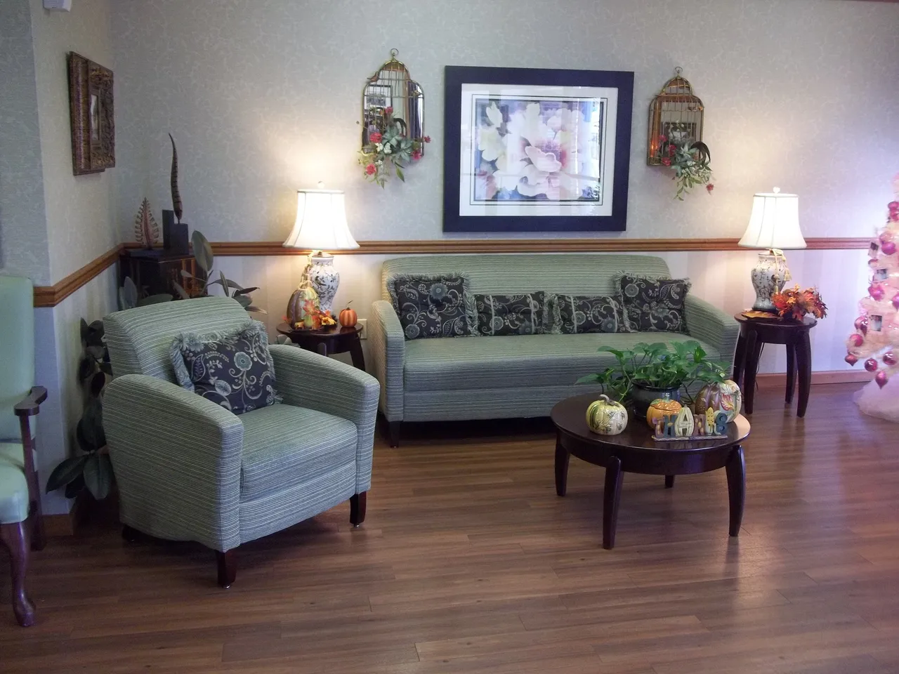 Comfortable lounge area with seating and decor