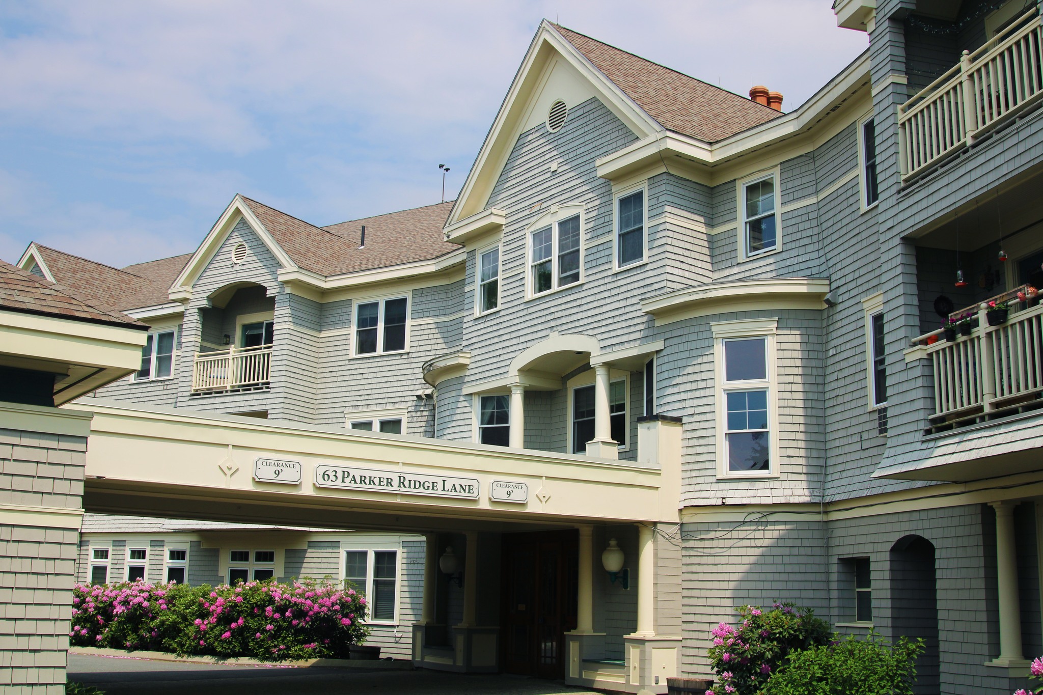 Exterior view of Parker Ridge facility with entrance
