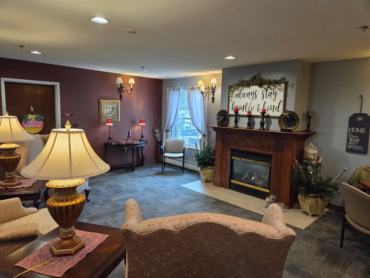 Cozy common area with seating and decor