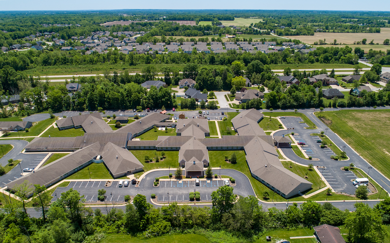 Aerial view of Avon Health & Rehabilitation Center campus