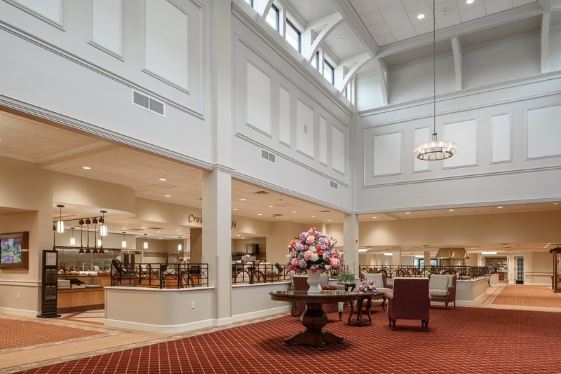 Interior view of a dining area with elegant decor