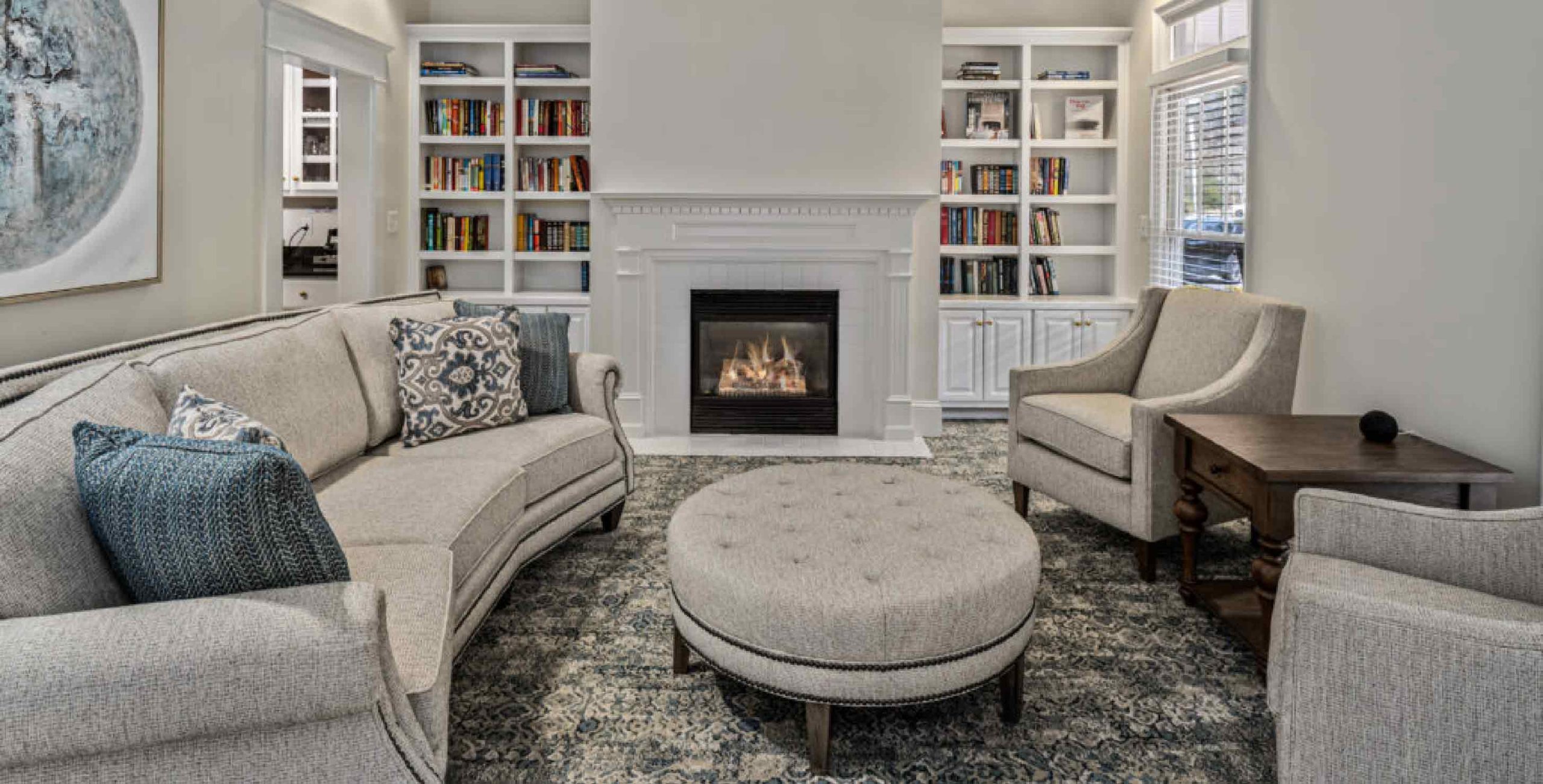 Comfortable living room in the facility