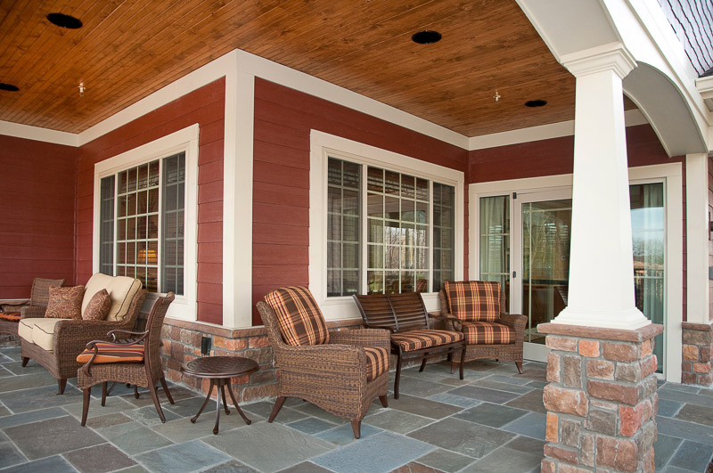 Outdoor seating area with comfortable chairs