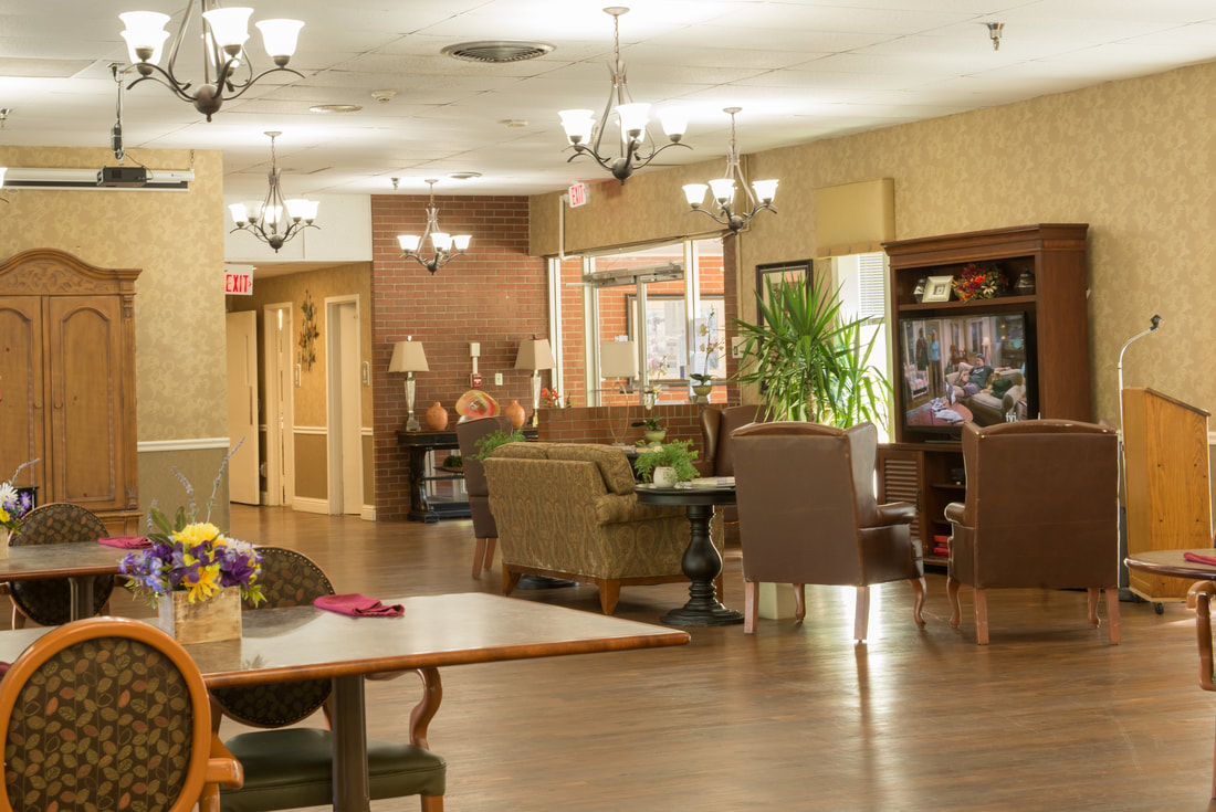 Common area with seating and decor