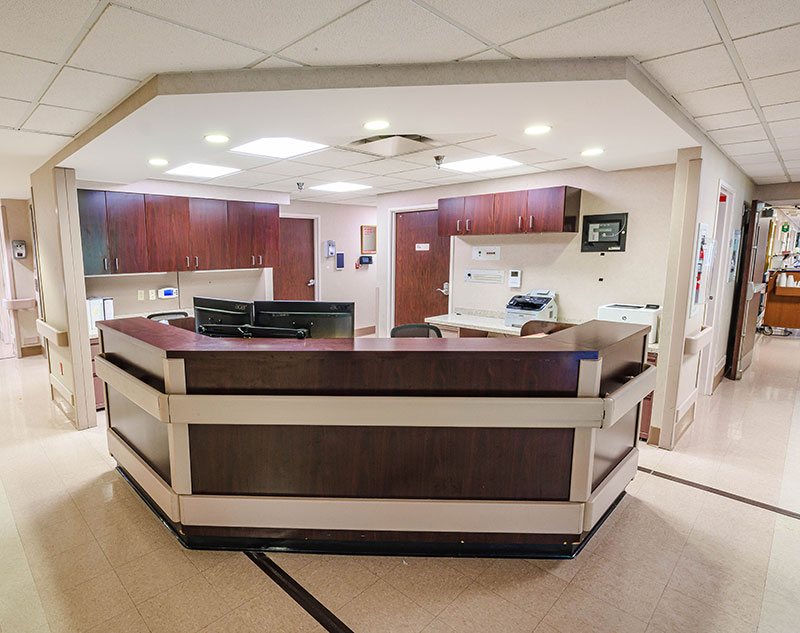 Reception area of a nursing facility