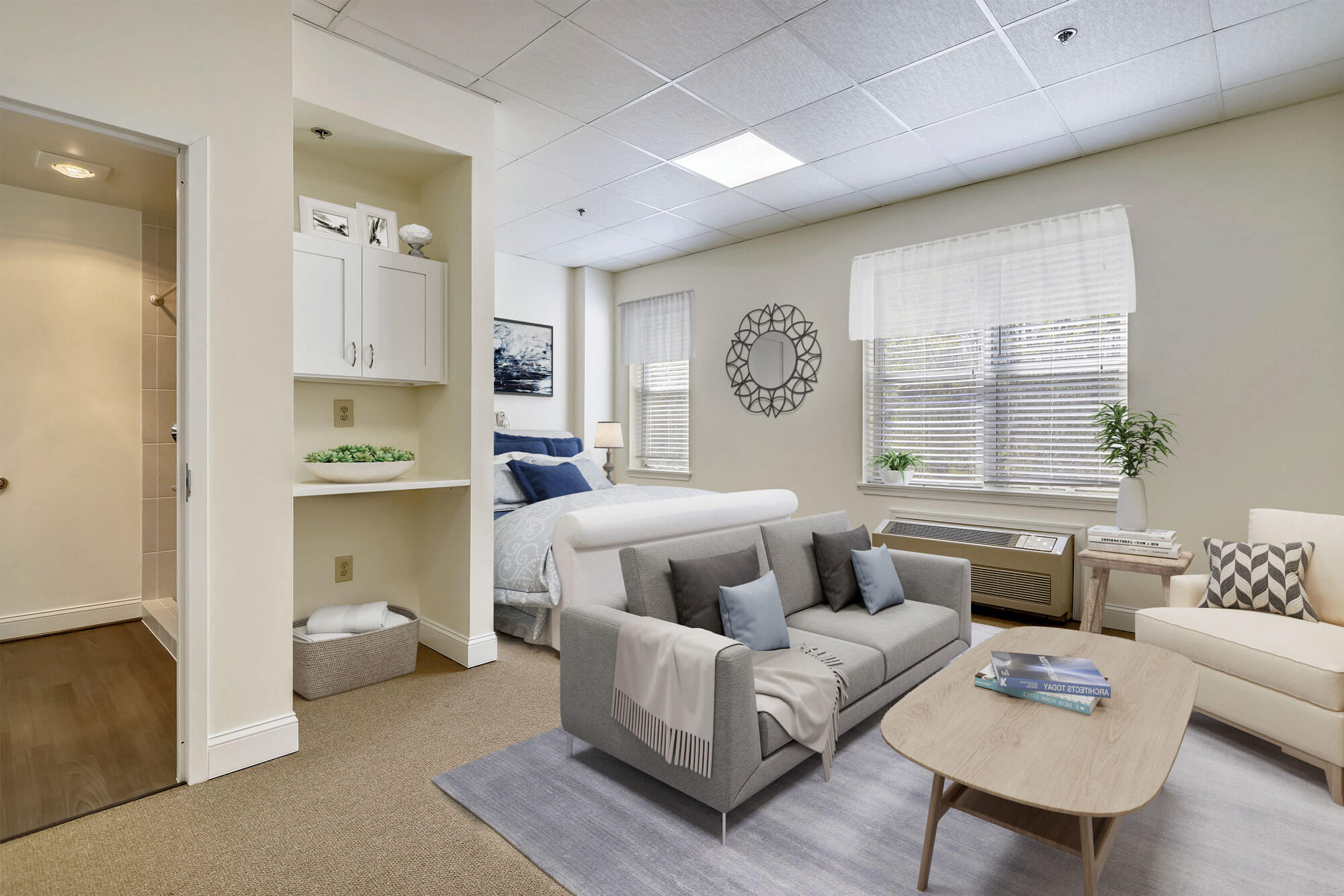 Bright interior of a resident living space
