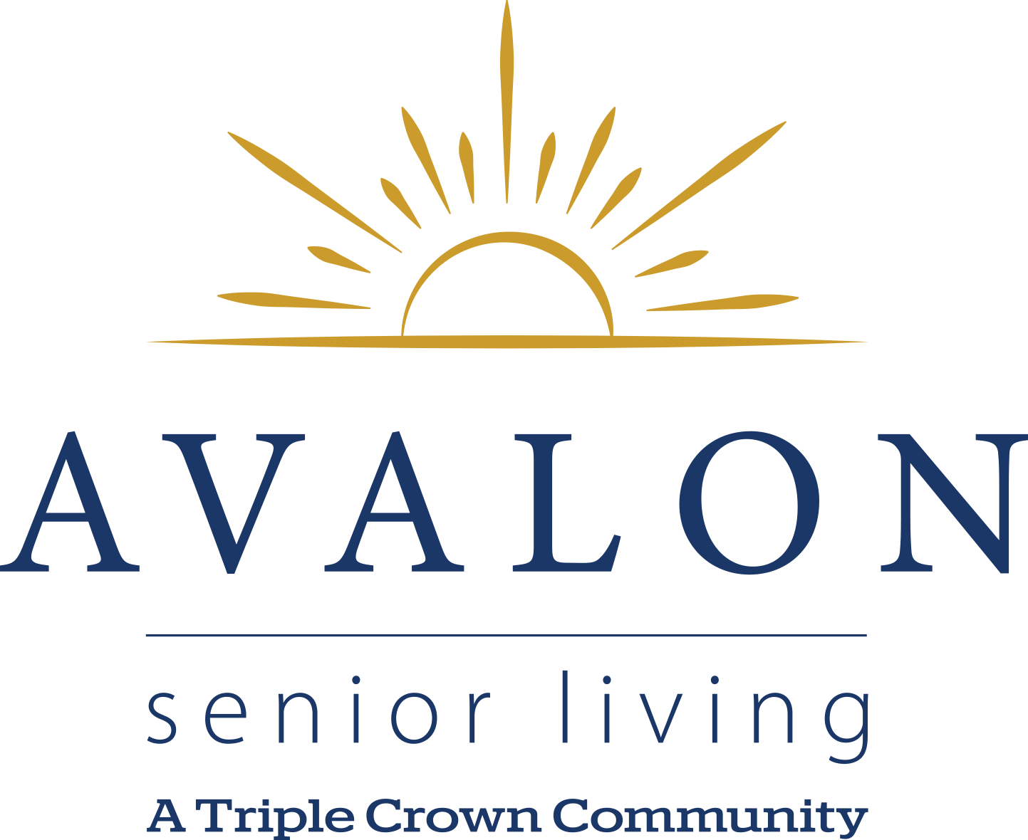 Logo for Avalon Senior Living with sun motif