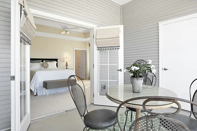 Interior view of a resident room with seating area