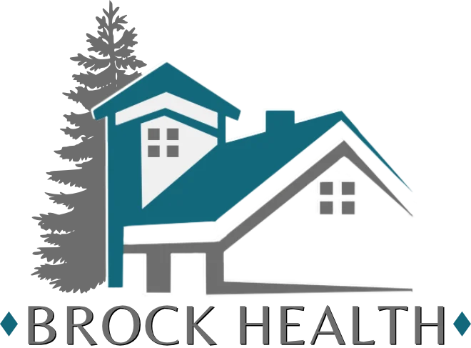 Logo featuring a house and tree design.