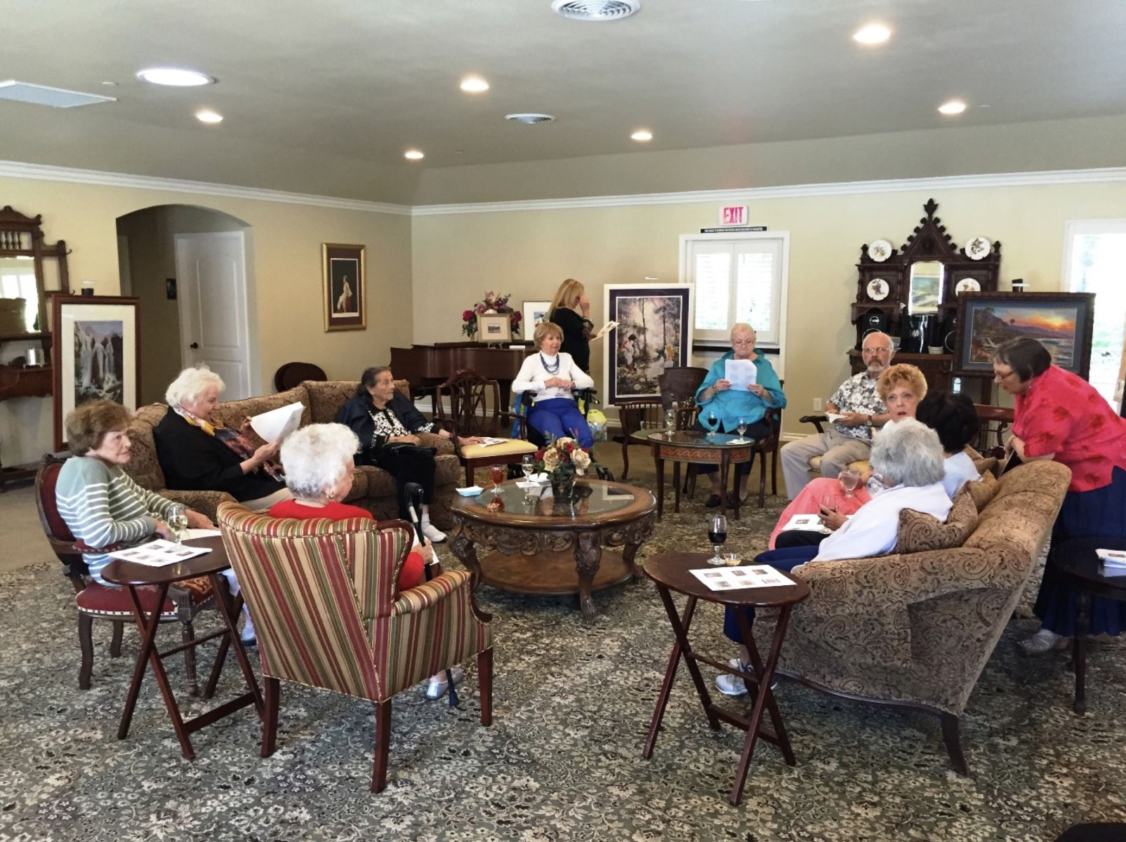 Residents enjoying a social gathering in a common area.
