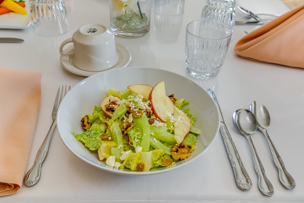Fresh salad served in a dining area