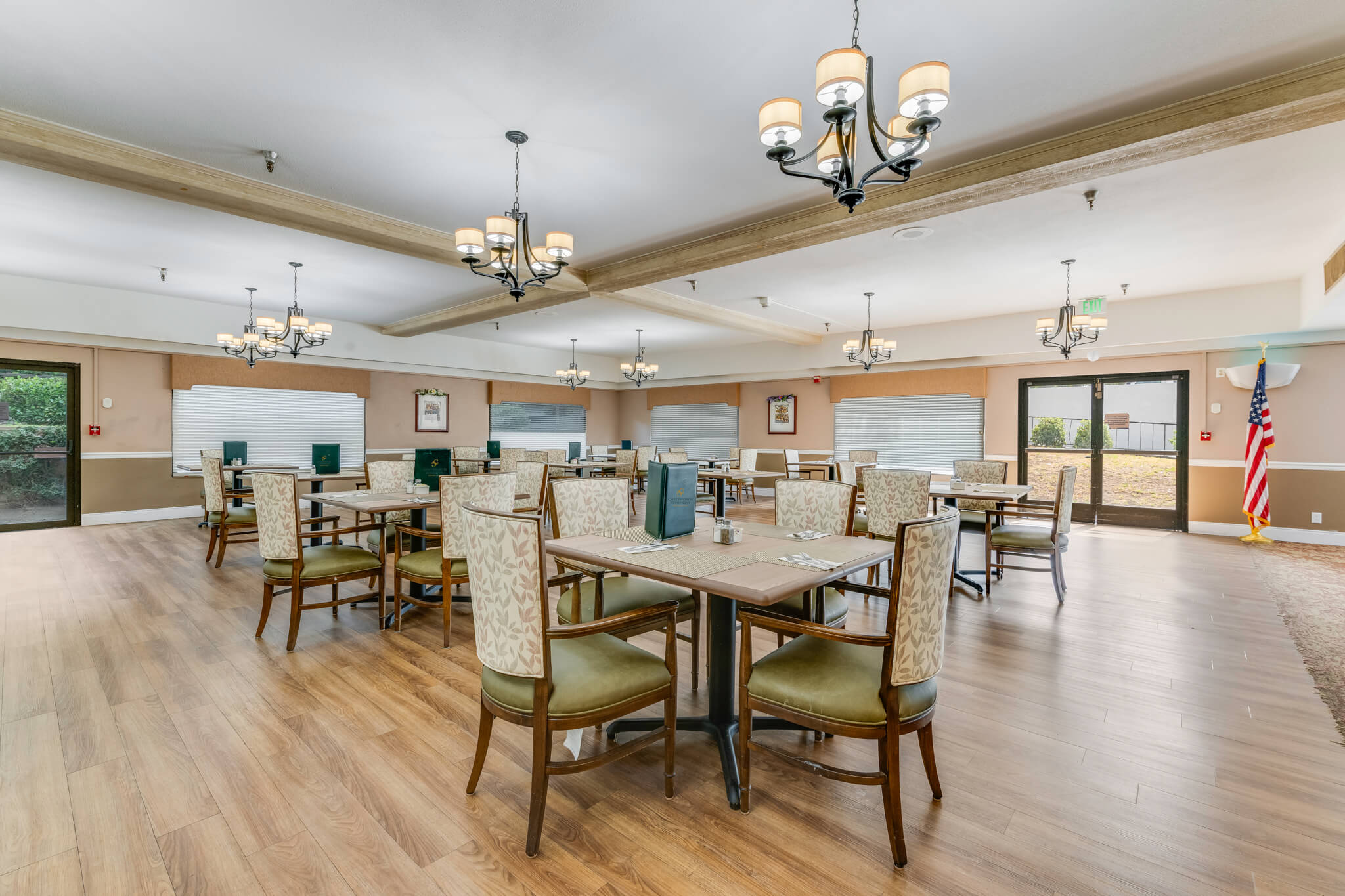 Dining area with tables and chairs