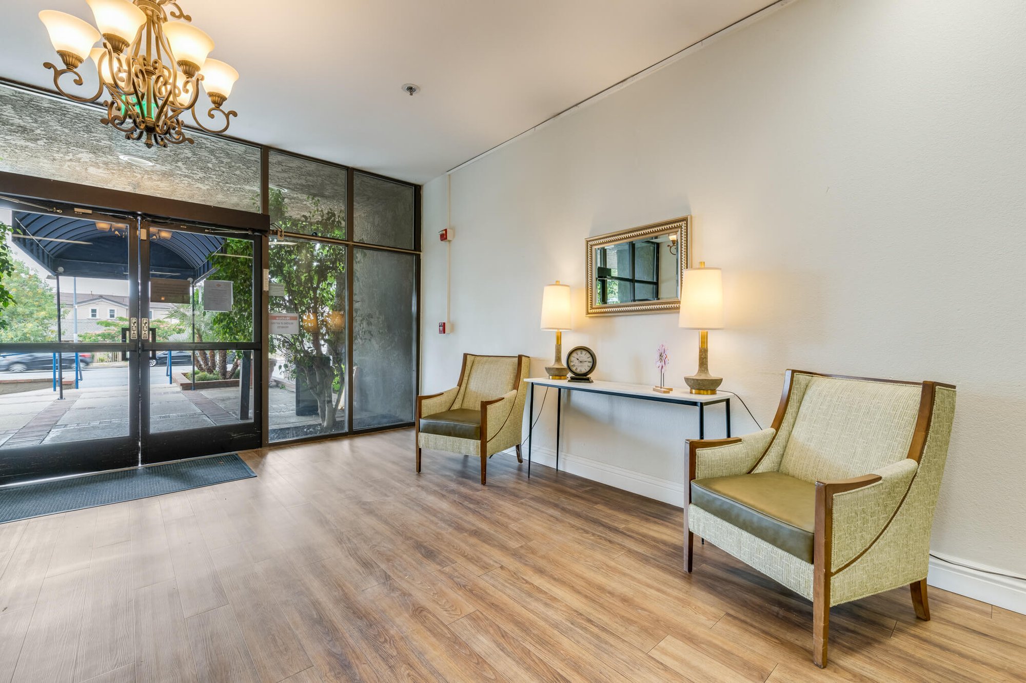 Welcoming lobby with seating and natural light