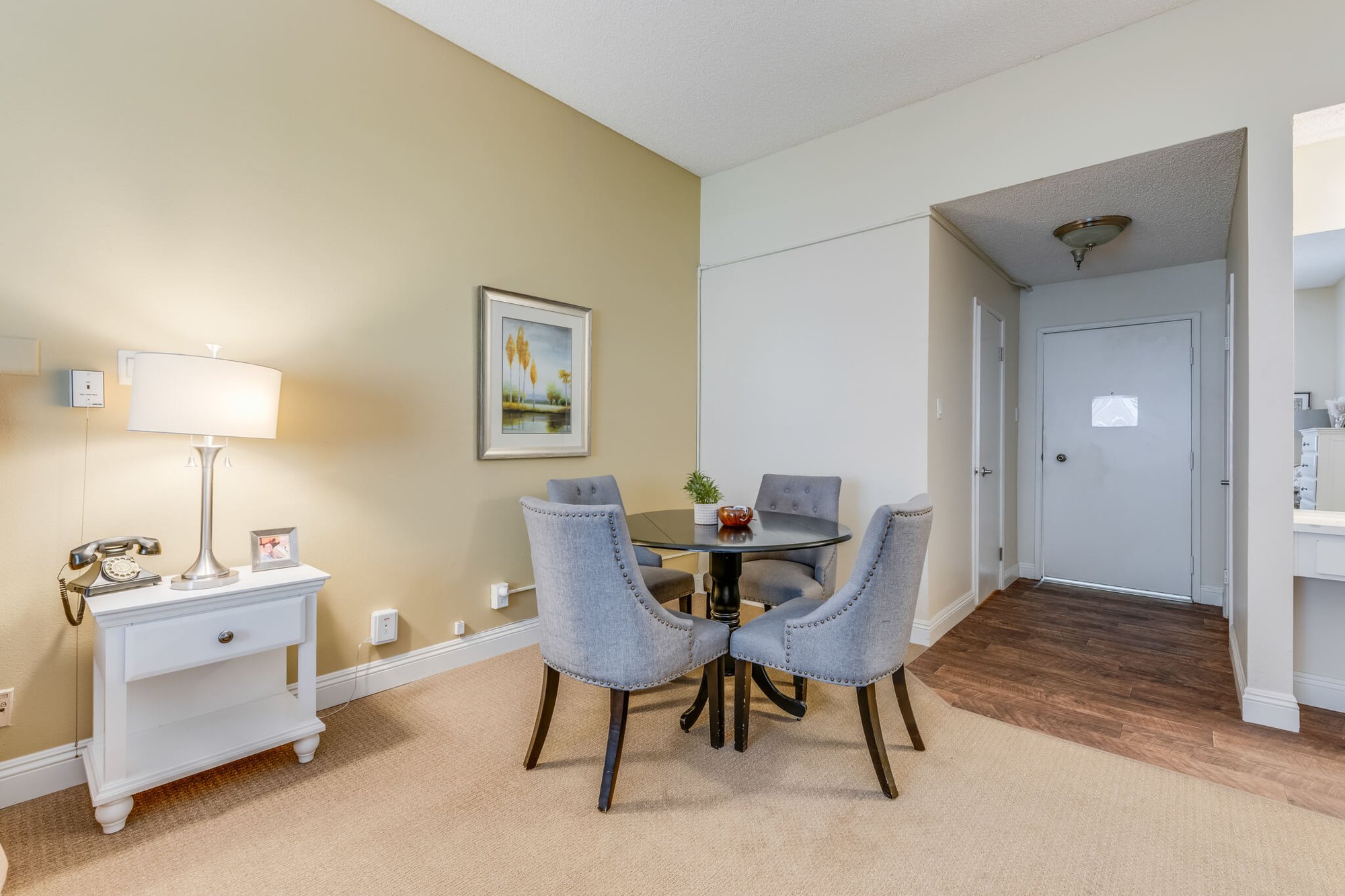 Cozy interior of a private resident room