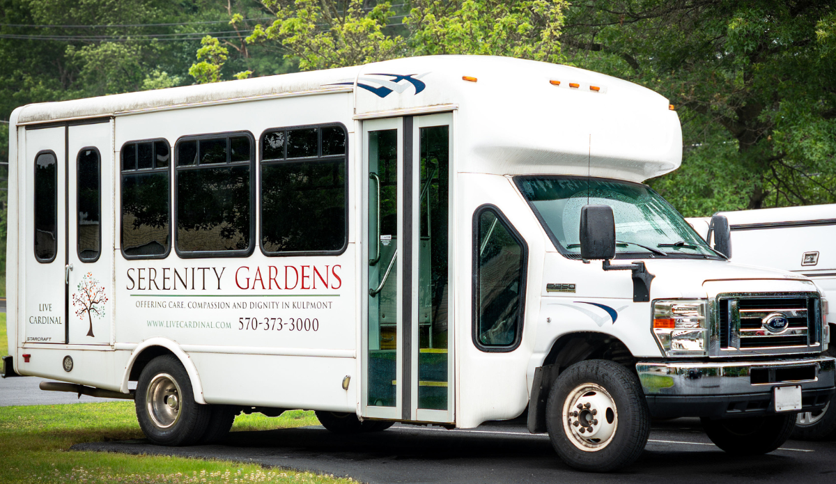 Facility transport vehicle for Serenity Gardens