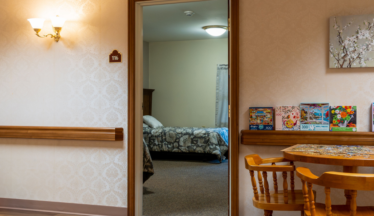 Interior view of a private resident room