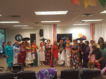 Residents participating in a cultural celebration.