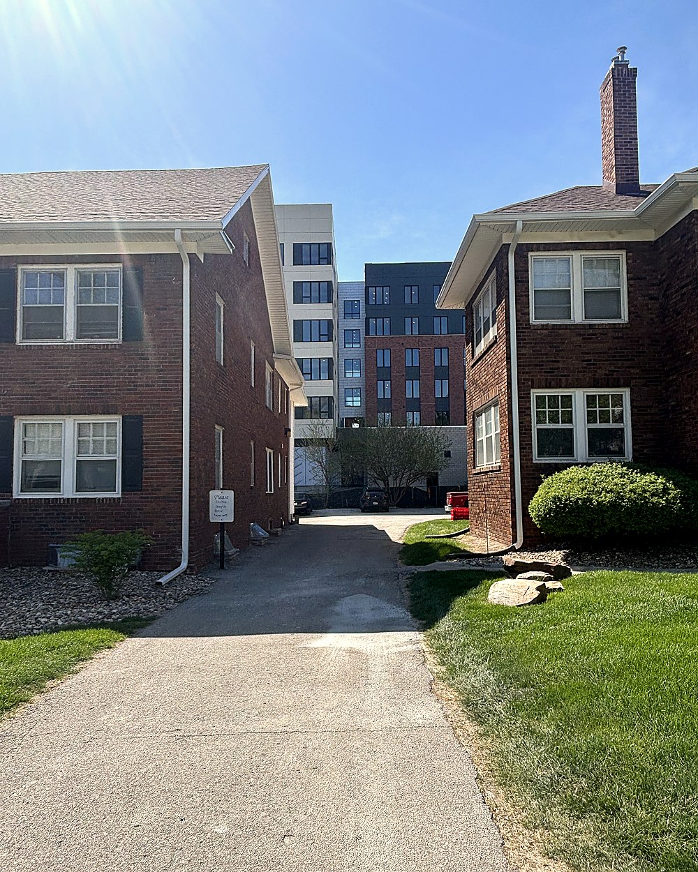 Pathway between two buildings at the facility.