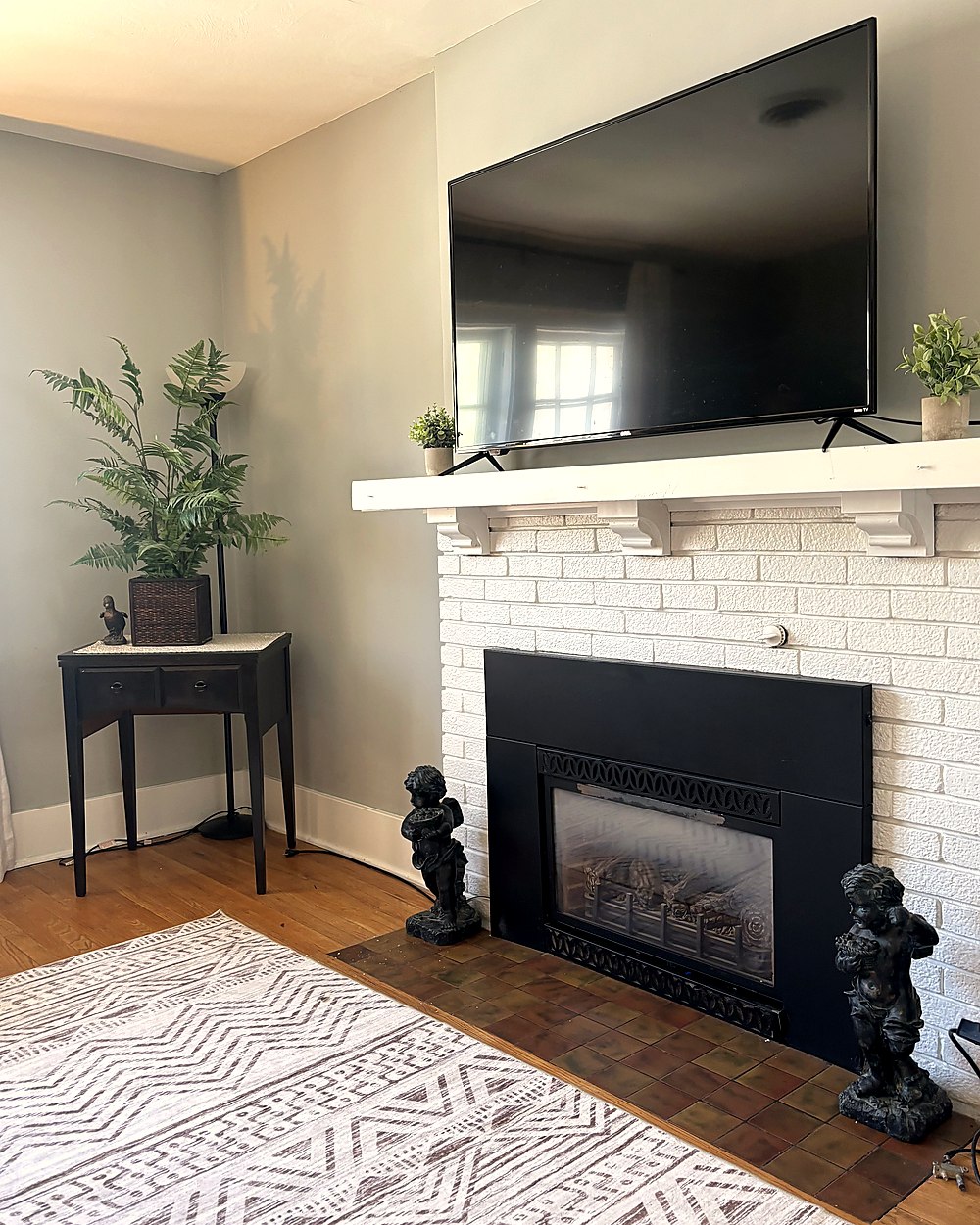 Cozy living area with a fireplace and decor