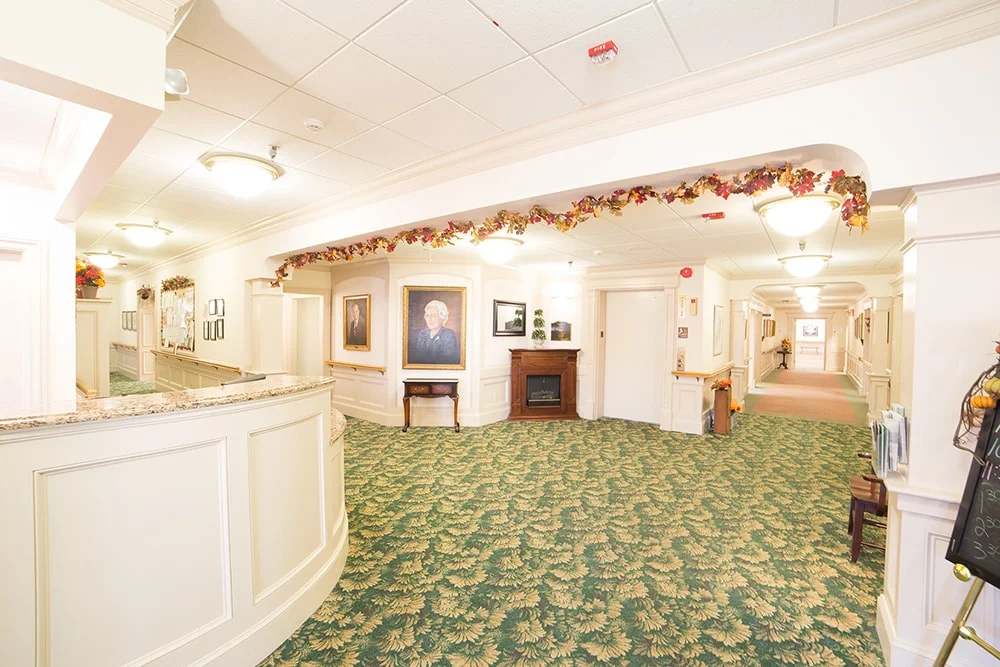 Interior hallway decorated for autumn