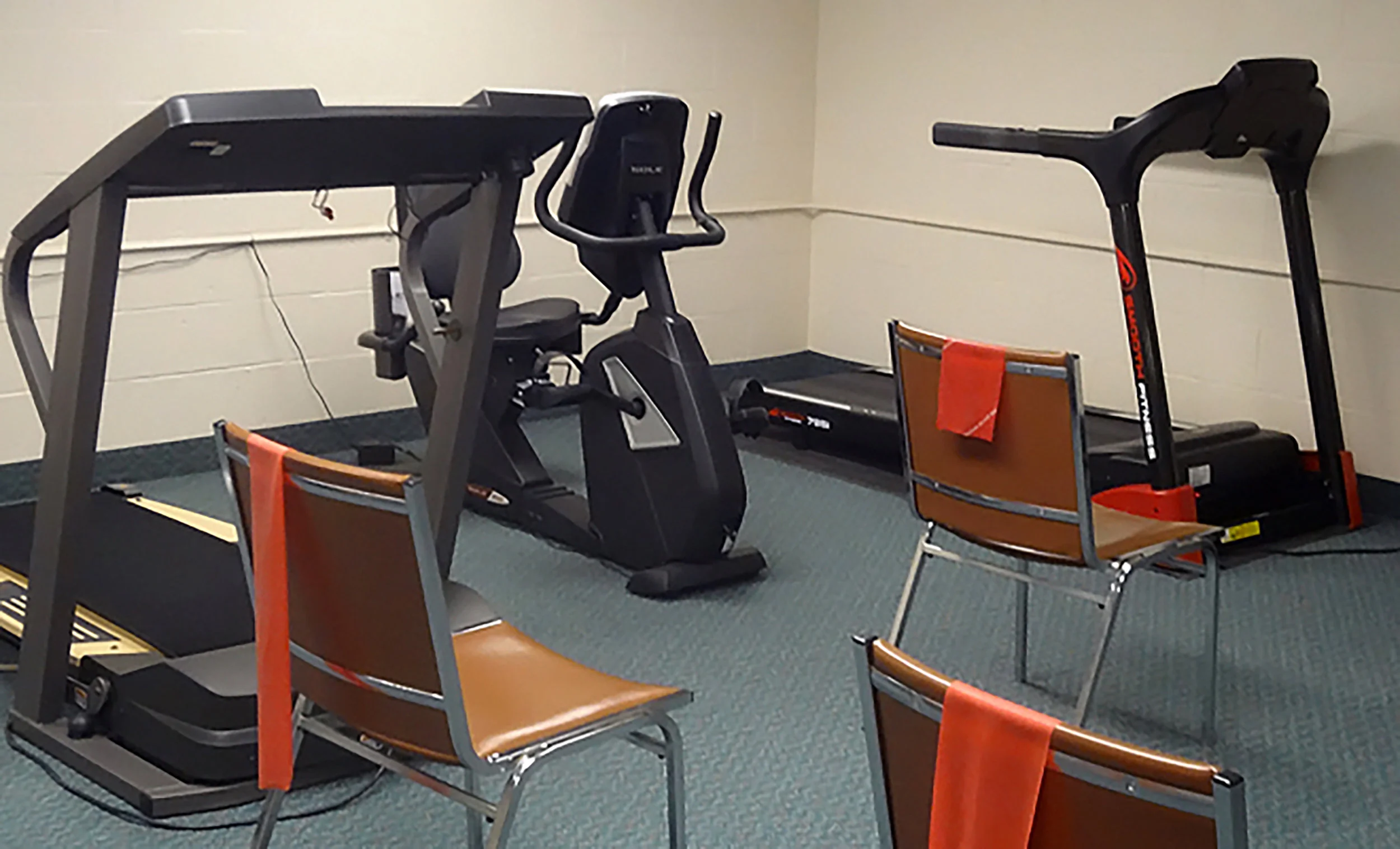 Fitness equipment in a room