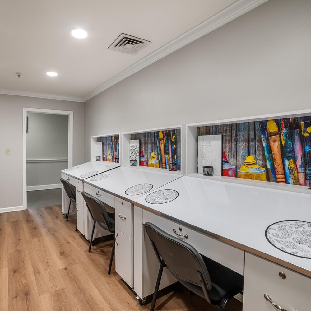 Art and activity area with colorful supplies