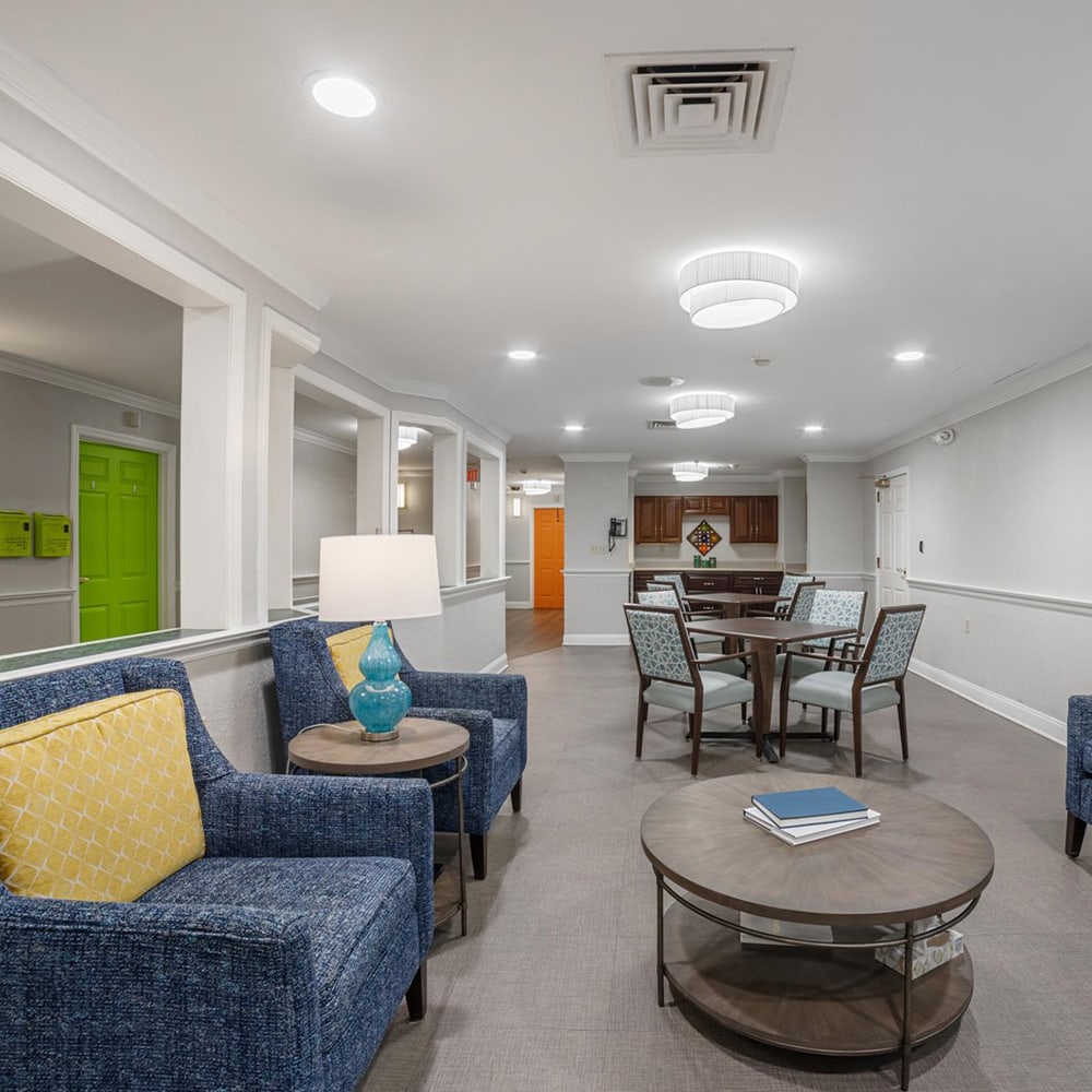 Common area with chairs and a table