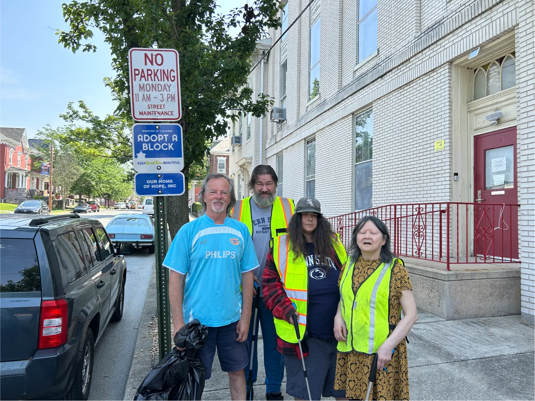 Residents participating in a community cleanup event.