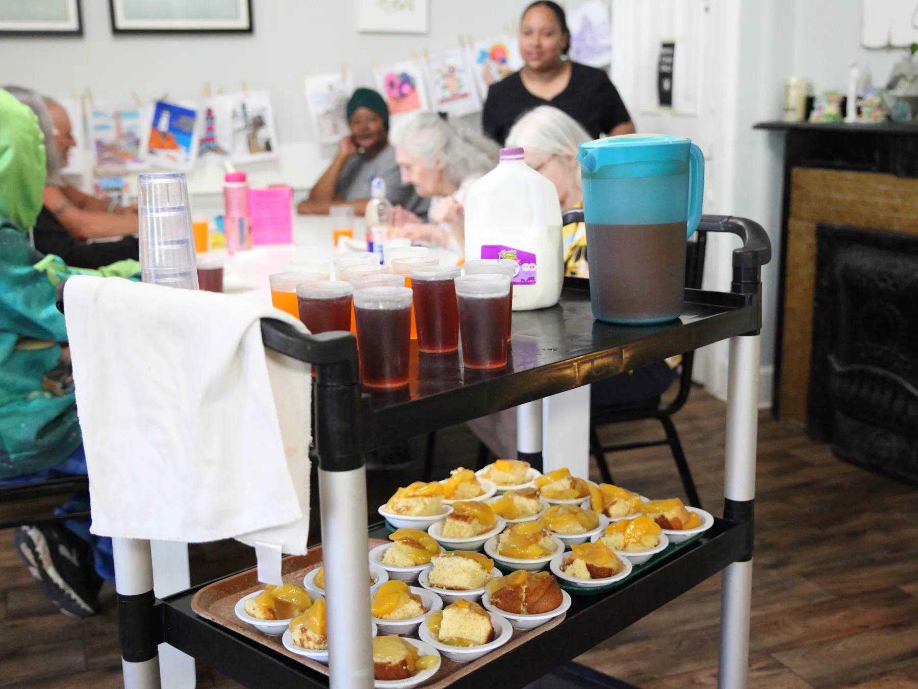 Residents enjoying a communal meal activity