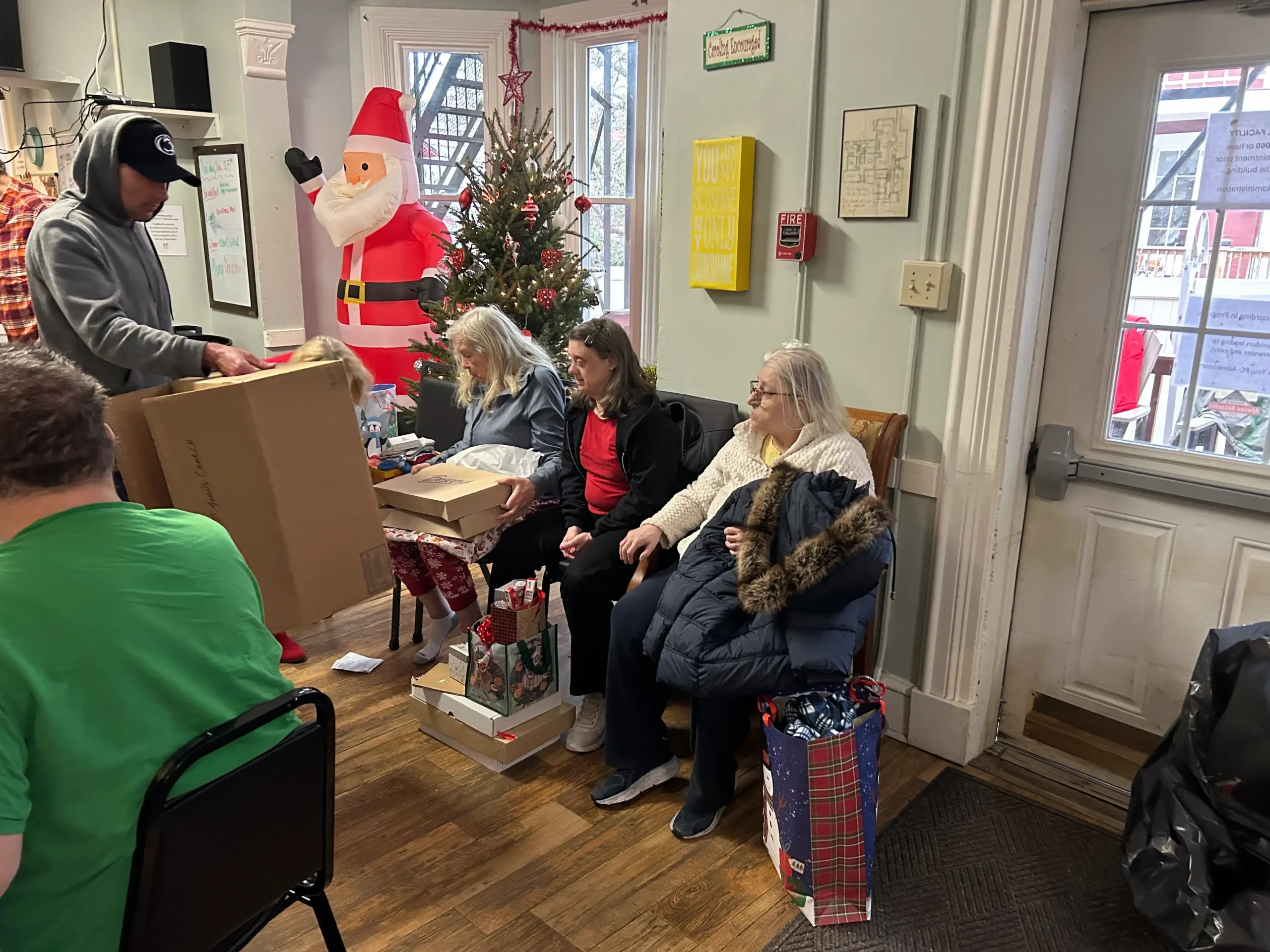 Residents enjoying a festive activity together.
