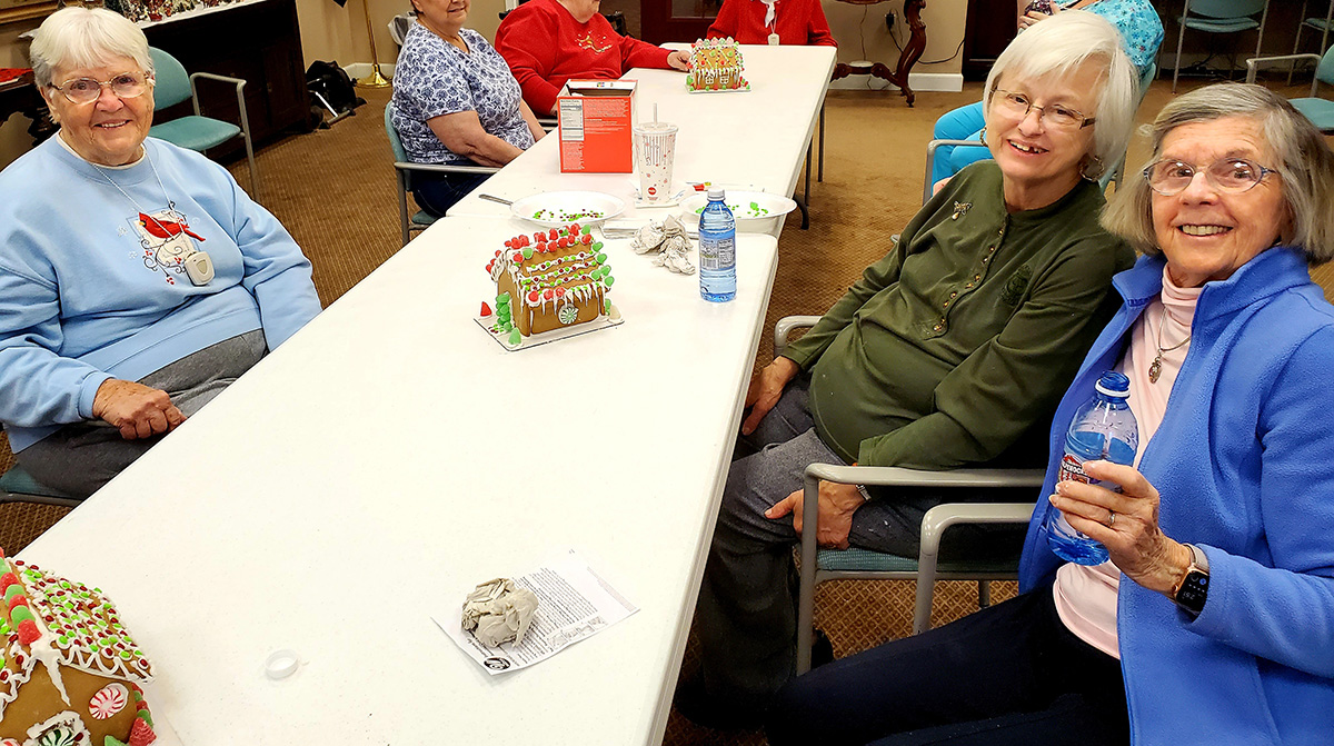 Residents engaged in a holiday activity together