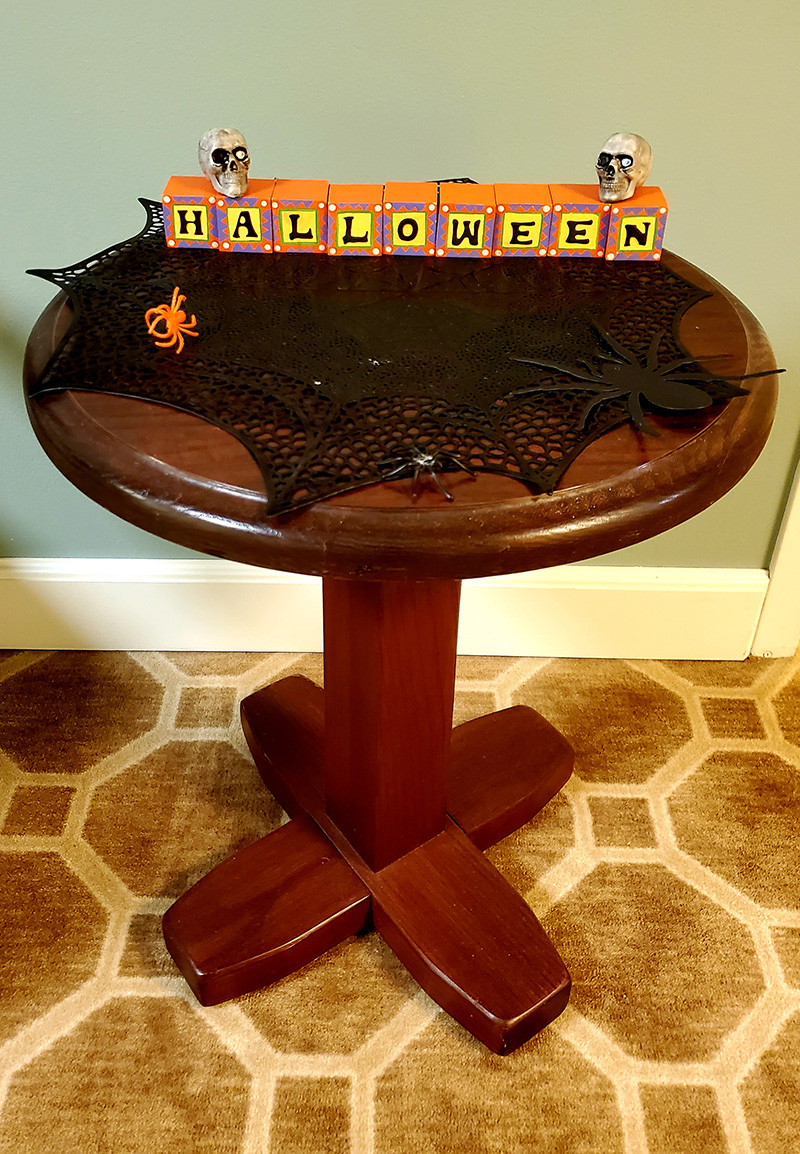 Halloween-themed decoration on a table