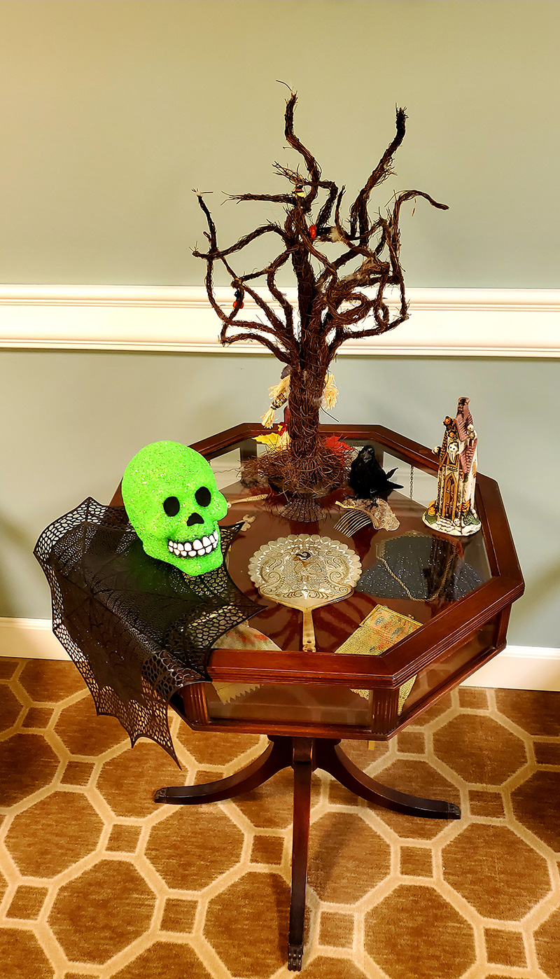 Halloween decorations on a table