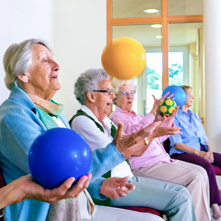Residents participating in a group activity.