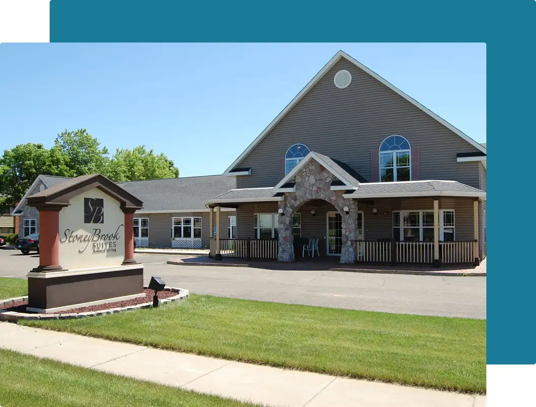 Exterior view of StoneyBrook Suites building