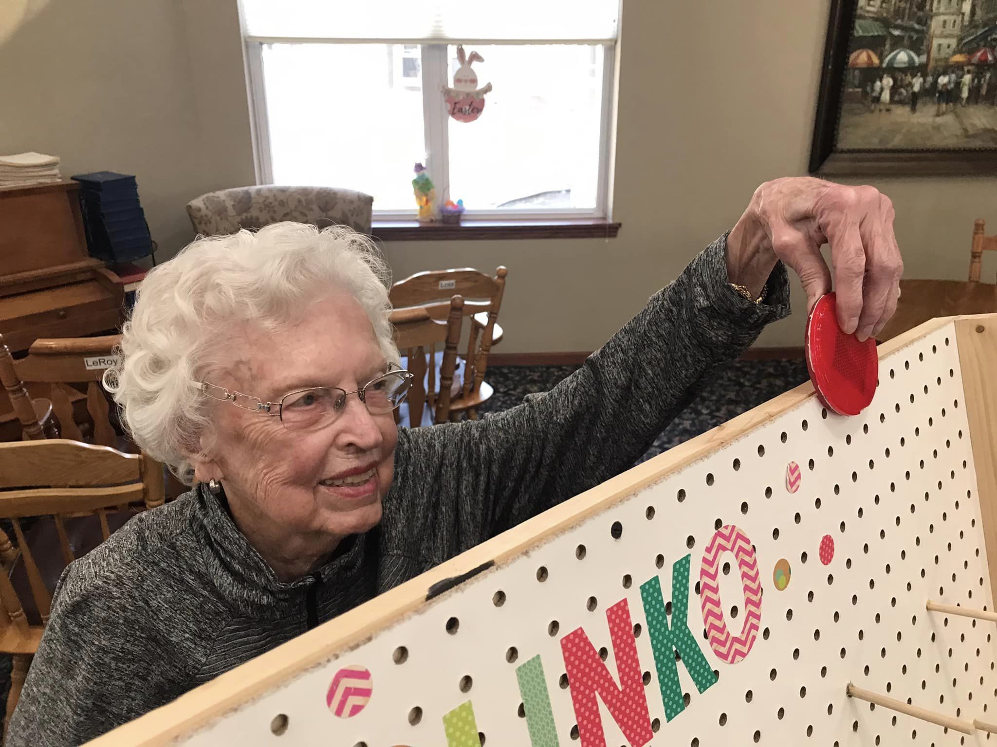 Senior resident engaging in an activity