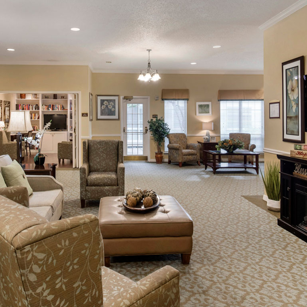Cozy common area with seating and decor