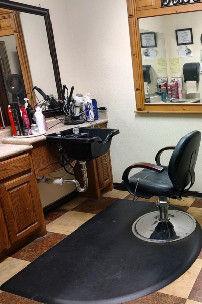 Hair salon station in assisted living facility