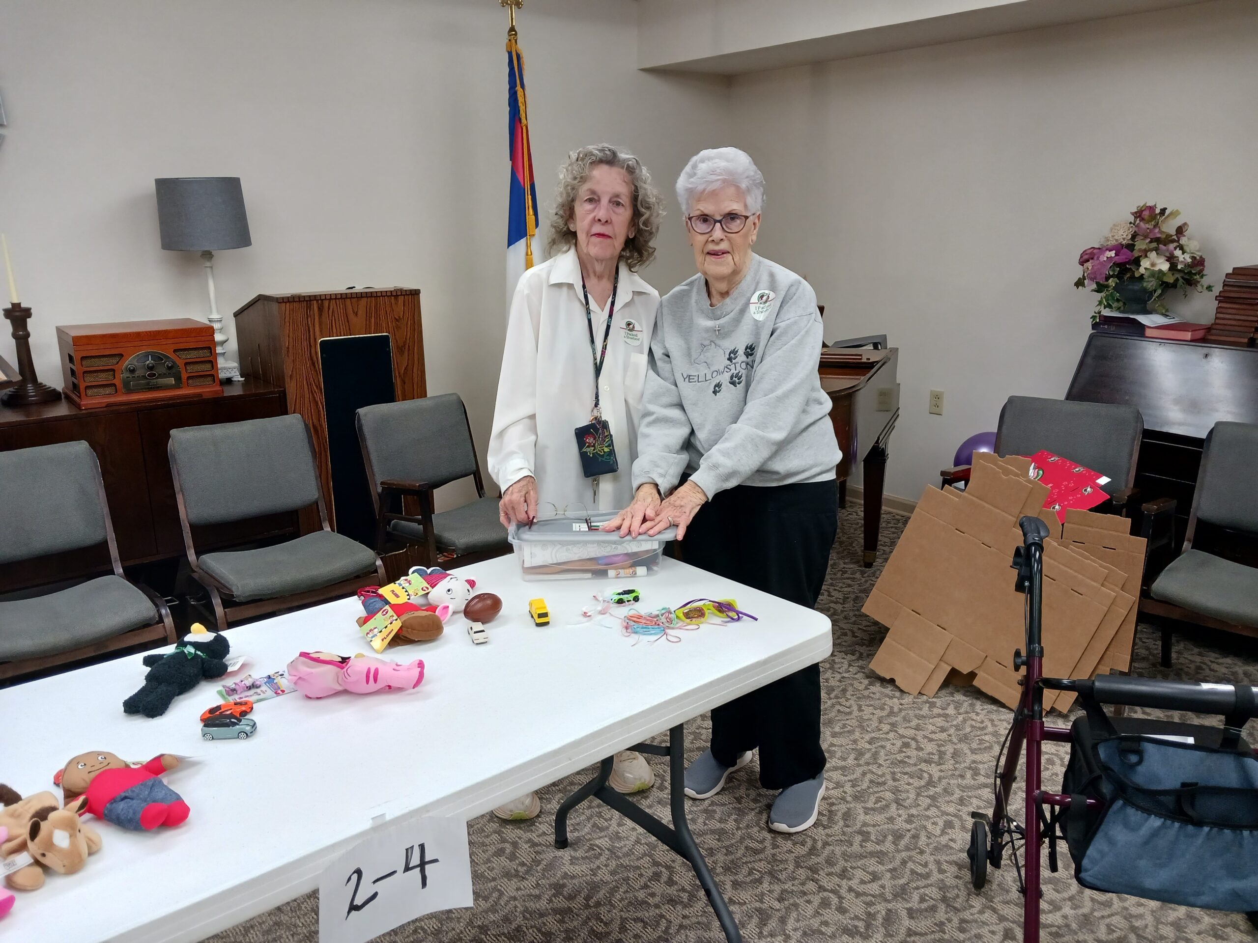 Two residents engaging in an activity.