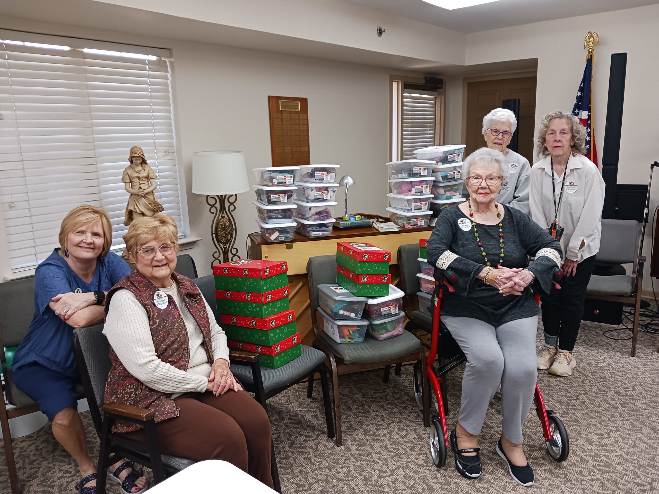 Residents enjoying activities in a common area.