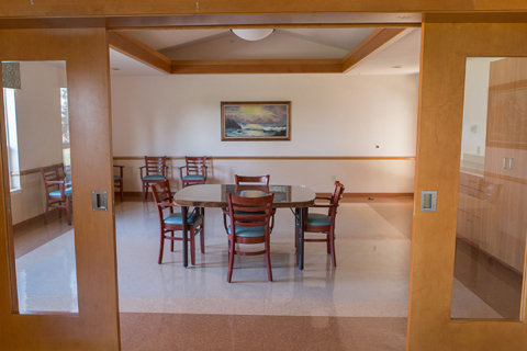 Common area with tables and chairs