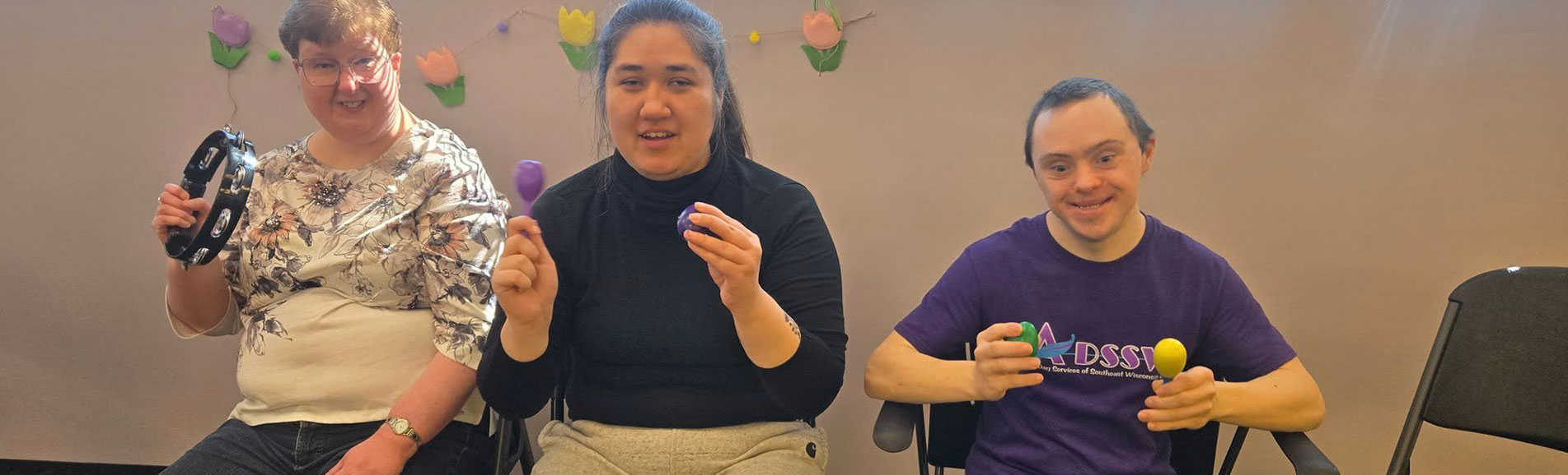Residents engaged in a musical activity.