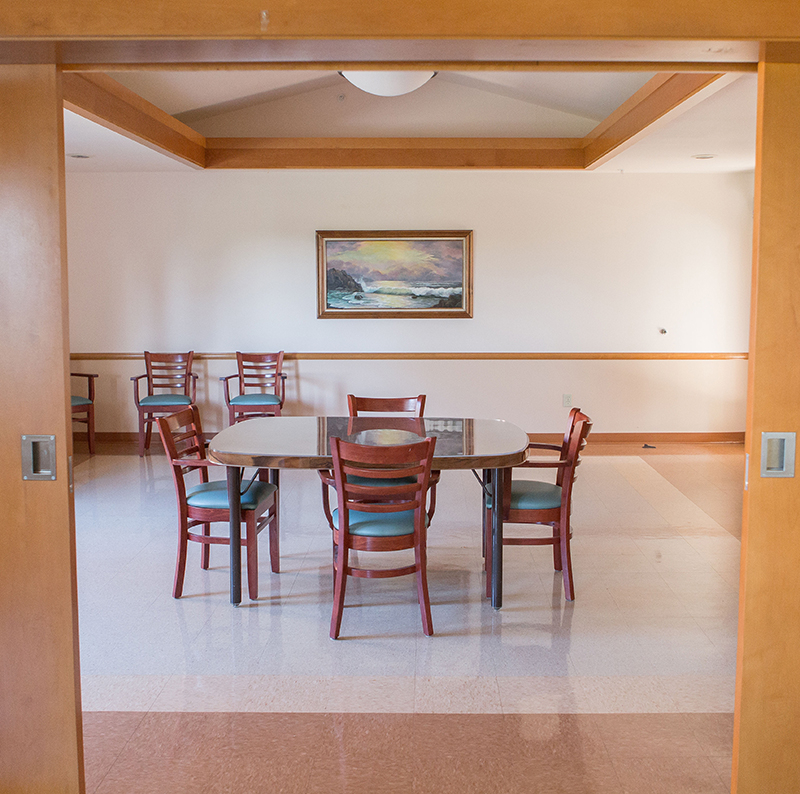 Common area with tables and chairs