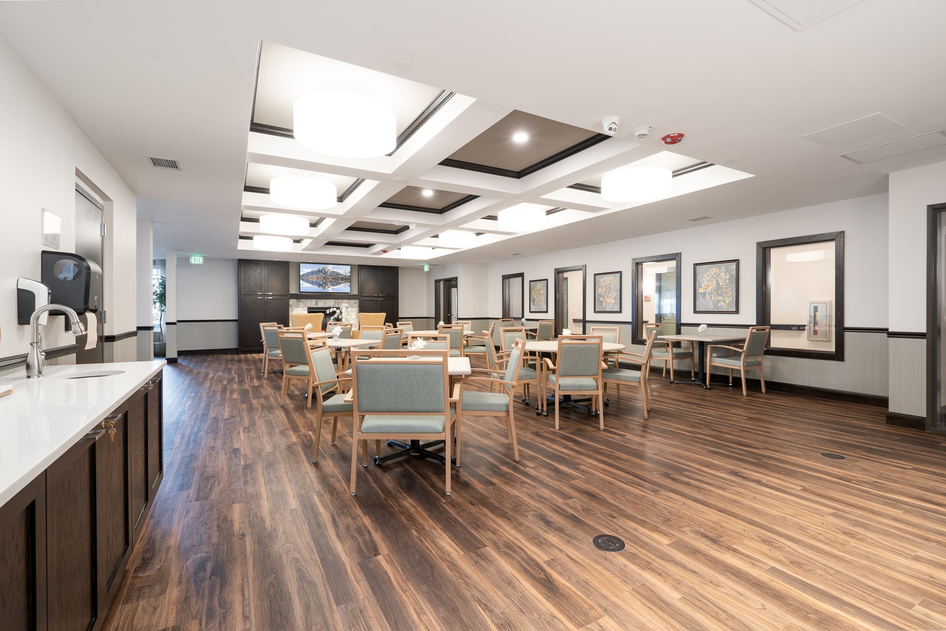 Dining area with tables and chairs