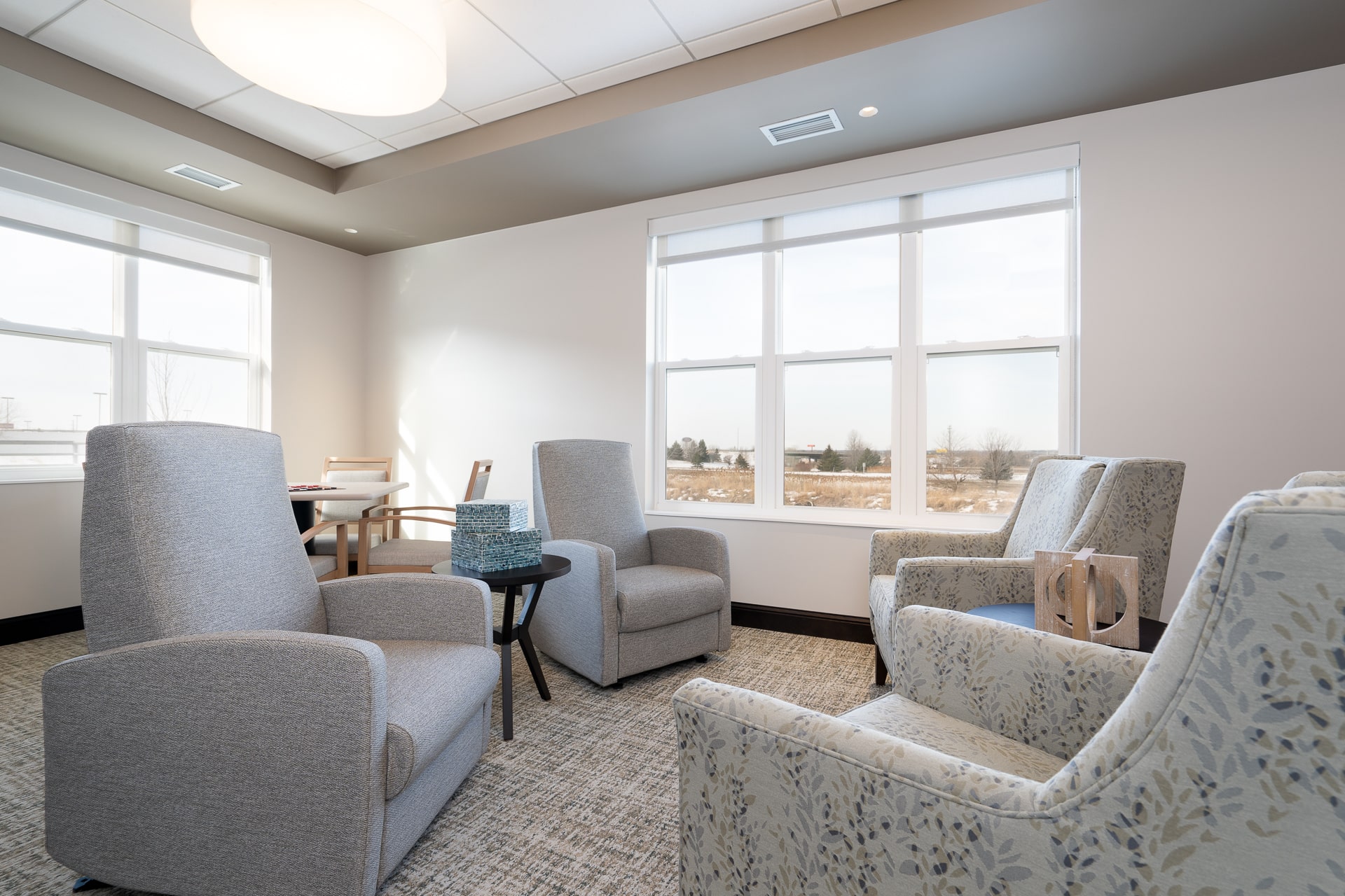 Cozy common area with comfortable seating.