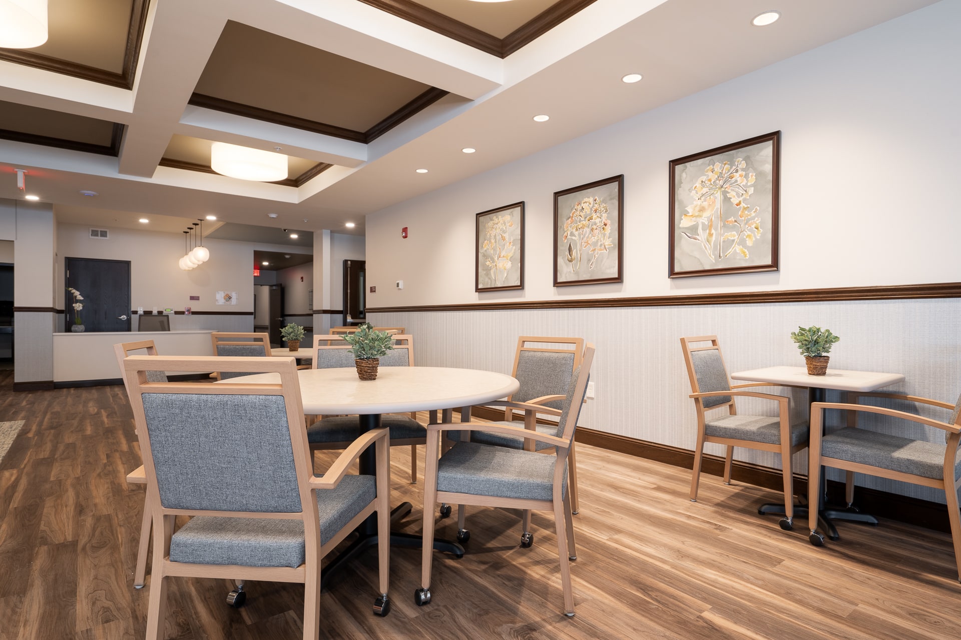 Interior common area with chairs and decor